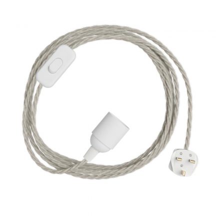 SnakeBis Twisted - Wires with lamp holder, twisted textile cable and UK connector