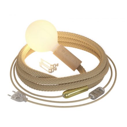  SnakeBis cord - Plug-in lamp with jute twisted cable and 2-pole connector