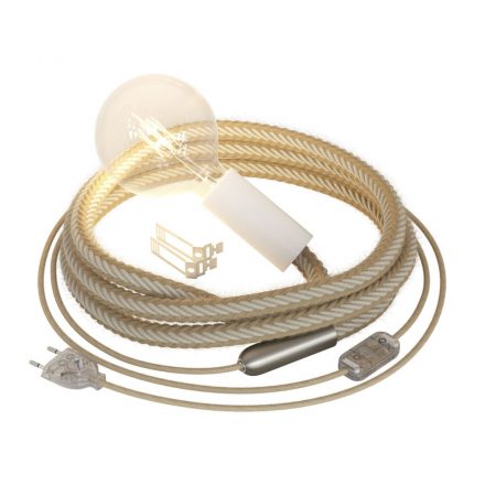  SnakeBis cord - Plug-in lamp with jute twisted cable and 2-pole connector