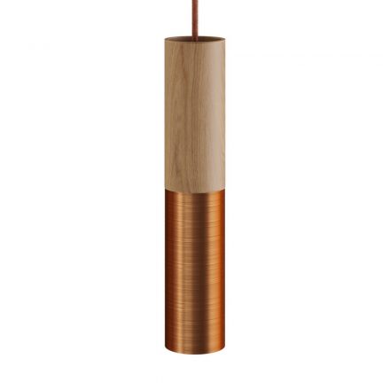  Tub-E14, Wood And Metal Tube For Spotlight E14 Double Ring Lamp Holder