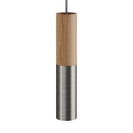  Tub-E14, Wood And Metal Tube For Spotlight E14 Double Ring Lamp Holder