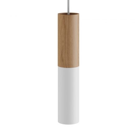  Tub-E14, Wood And Metal Tube For Spotlight E14 Double Ring Lamp Holder