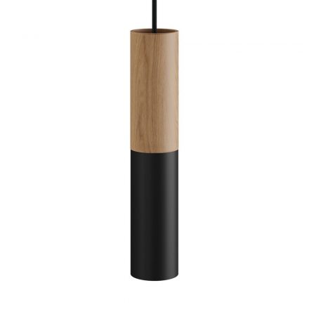  Tub-E14, Wood And Metal Tube For Spotlight E14 Double Ring Lamp Holder