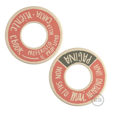  MINI-UFO: reversible wooden disk READING BALLSH*T collection, item PAGINA + PROFUMO DELLA CARTA