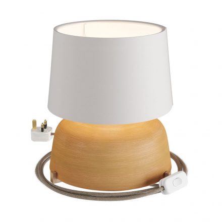  Coppa ceramic table lamp with Athena shade, complete with textile cable, switch and UK plug