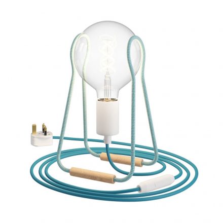  Taché Metal table lamp with fabric cable, switch and UK plug