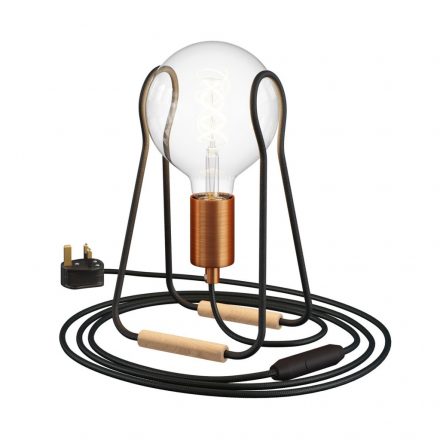  Taché Metal table lamp with fabric cable, switch and UK plug