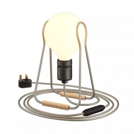 Taché Elegant table lamp with fabric cable, switch and UK plug