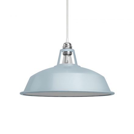  Dockyard Lampshade made of Enamelled Metal, with E27 Fixture, 38 cm Diameter Soft Blue