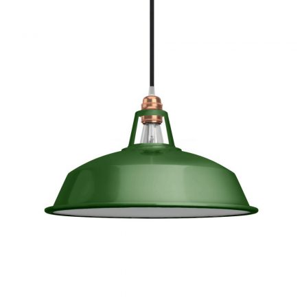 Dockyard Lampshade made of Enamelled Metal, with E27 Fixture, 38 cm Diameter Green