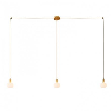  Spider - 3-light, multi-suspension lamp, made in Italy, with fabric cable and metal coating