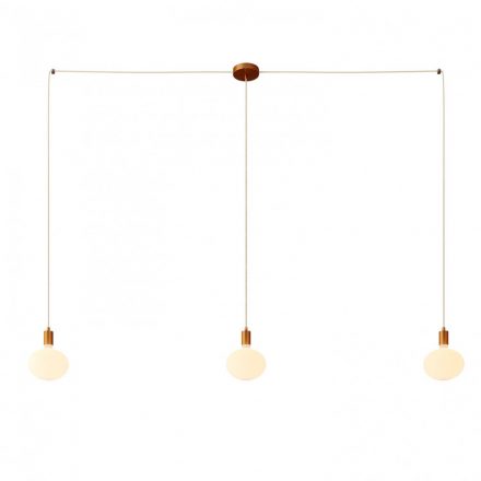  Spider - 3-light, multi-suspension lamp, made in Italy, with fabric cable and metal coating