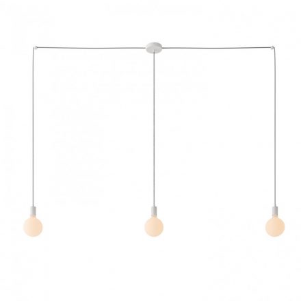  Spider - 3-light, multi-suspension lamp, made in Italy, with fabric cable and metal coating