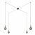  Spider - 4-light, multi-suspended lamp made in Italy with fabric cable and metal surface