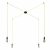  Spider - 4-light, multi-suspended lamp made in Italy with fabric cable and metal surface