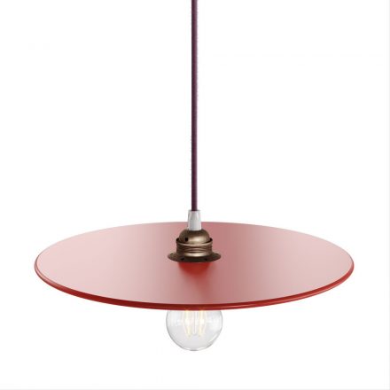  UFO COLOR, Painted Wood Lampshade Red