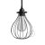 Bare Light Bulb Cage Metal Lampshade Drop with Adjustable Collar Black