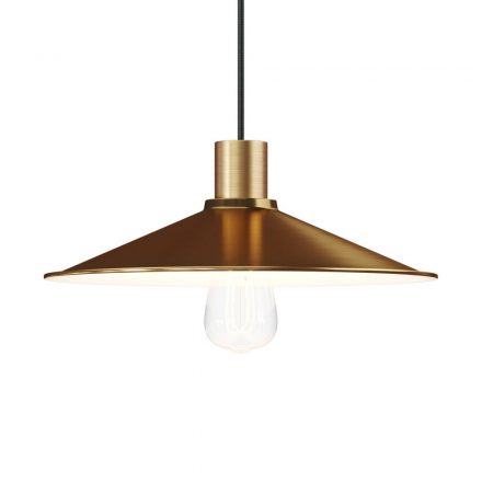  Swinging Enamel Metal Lampshade with E27 Socket White-Brushed Bronze