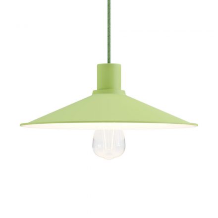  Swinging Enamel Metal Lampshade with E27 Socket Soft Green