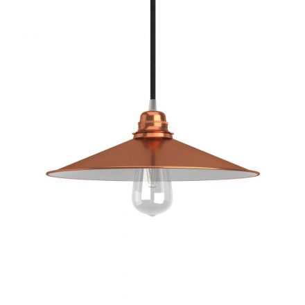  Swinging Enamel Metal Lampshade with E27 Socket White-Copper