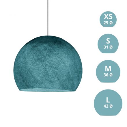  DOME LAMP SHADE IN RUST - 100% HANDCRAFTED PETROL BLUE POLYESTER