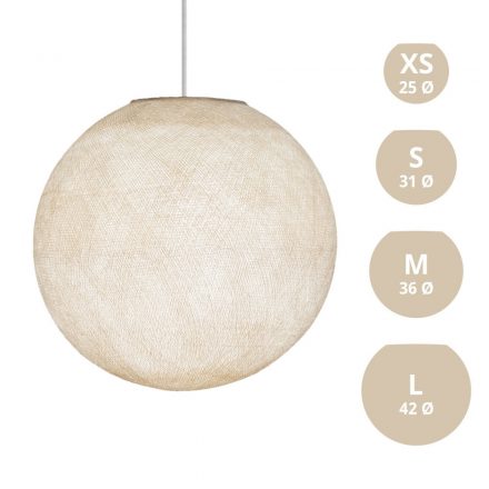  SPHERE LAMP SHADE MADE OF RUST - 100% HANDMADE ECRU BEIGE POLYESTER