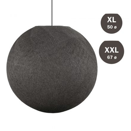 Handmade threaded Sphere Light lampshade anthracite gray polyester