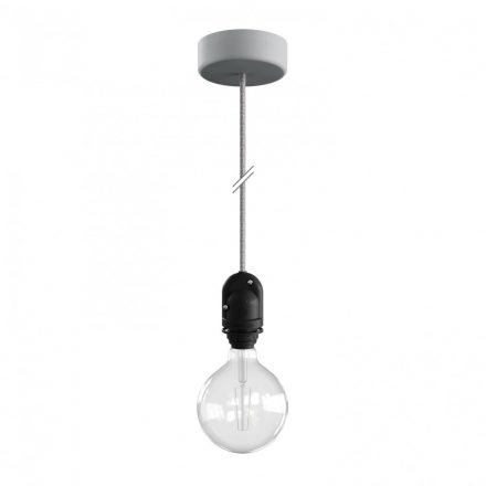  EIVA outdoor pendant lamp for lampshades with 1.5 m textile cable, silicone ceiling rose and lamp holder IP65 waterproof