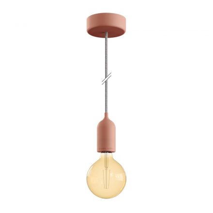  EIVA PASTEL outdoor pendant lamp with 1.5 m textile cable, colored silicone ceiling rose and lamp holder IP65 waterproof