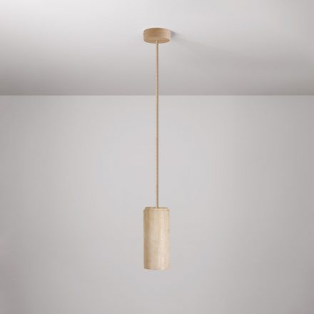  Hanging lamp with wooden lampshade for Tub-E27 spotlight