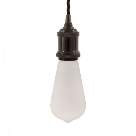  Hanging lamp with twisted textile cable and aluminum lamp holder - Made in Italy - Bulb included