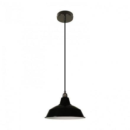  Hanging lamp with textile cable, Bistrot lamp shade and metal details - Made in Italy - With bulb