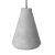  Hanging lamp with textile cable, funnel cement lampshade and metal details - Made in Italy - Including bulb