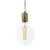 Hanging lamp with textile cable and milled aluminum lamp holder - Made in Italy - Bulb included