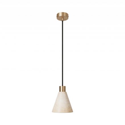  Hanging lamp with a wooden conical lampshade