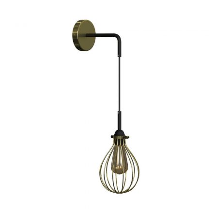 Fermaluce Metal wall lamp with hanging Drop lamp shade and bent extension