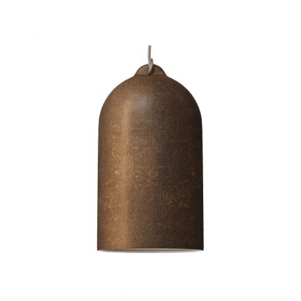  Hanging lamp with textile cable and Bell XL ceramic lampshade - Made in Italy - Bulb included