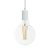  Hanging lamp with textile cable and monochrome metal details - Made in Italy - Bulb included