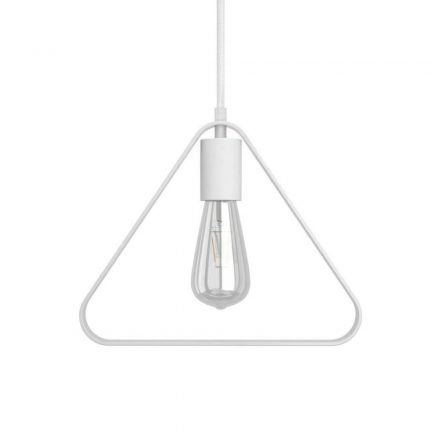  Hanging lamp with textile cable, Duedì Apex lampshade and metal details - Made in Italy - Bulb included