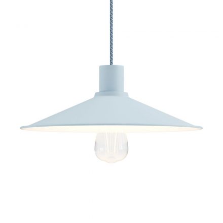  Suspended lighting with fabric cable made in Italy, Swing Pastel lampshade with metal coating