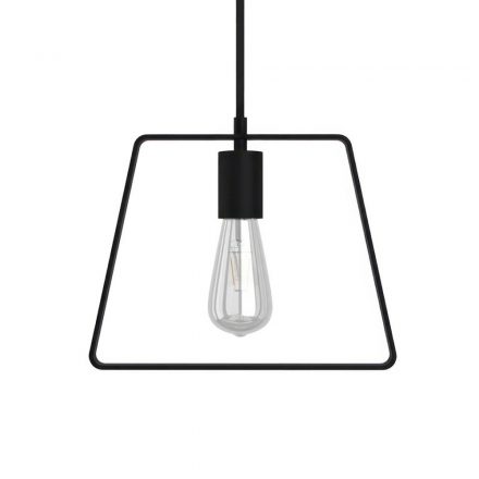  Hanging lamp with textile cable, Duedì Base lampshade and metal details - Made in Italy - Including bulb