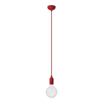  Colorful silicone hanging lamp with fabric cable