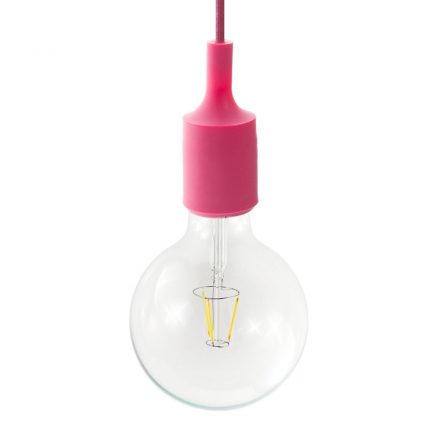  Hanging lamp with textile cable and silicone details - Made in Italy - Bulb included