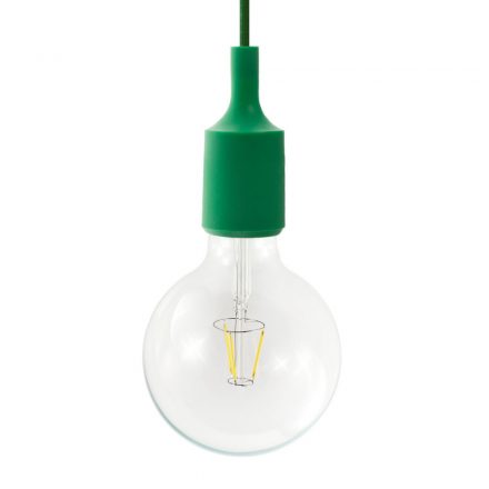  Hanging lamp with textile cable and silicone details - Made in Italy - Bulb included