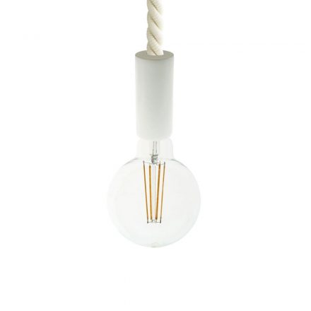  Hanging lamp 2XL 24mm with marine cord painted wood details - Made in Italy - Bulb included