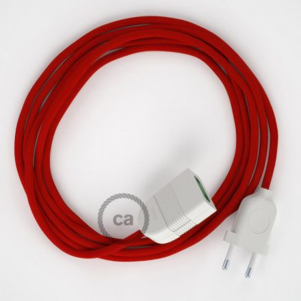  Red rayon fabric RM09 2P 10A Extension cable Made in Italy