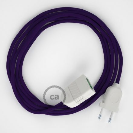  Purple rayon fabric RM14 2P 10A Extension cable Made in Italy