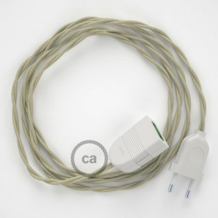  Dove Cotton fabric TC43 2P 10A Extension cable made in Italy