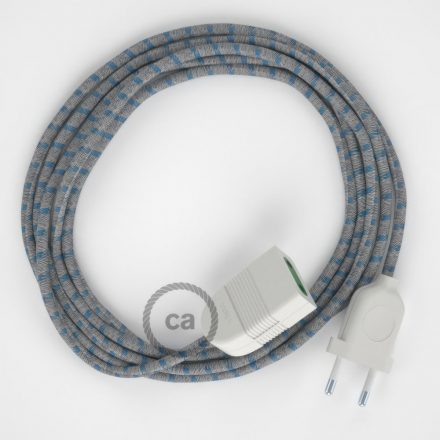  Blue Steward Stripes cotton and natural linen fabric RD55 2P 10A Extension cable Made in Italy