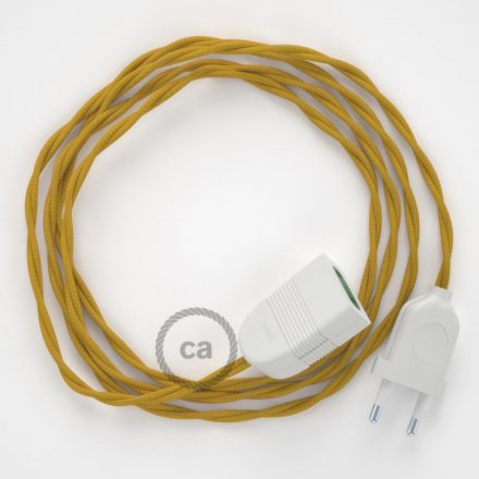 Mustard rayon fabric TM25 2P 10A Extension cable Made in Italy